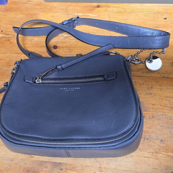 Marc Jacobs Gotham Pebbled Leather Crossbody Bag-Charcoal Gray - Picture 1 of 13